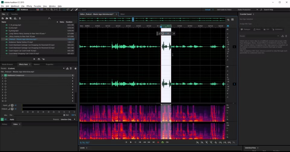Adobe Audition 的音频编辑软件示例