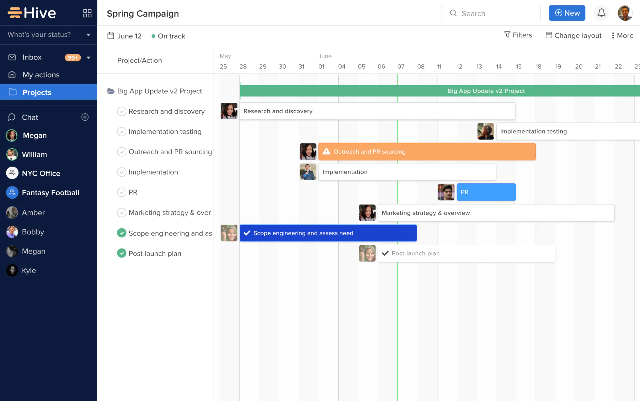 <p style="text-align: center;"><span style="font-weight: 400;">Vista Gantt per monitorare l'avanzamento del progetto in </span><a href="https://www.capterra .com/p/150991/Hive"><span style="font-weight: 400;">Hive</span></a><span style="font-weight: 400;"> (</span> <a href="https://www.capterra.com/p/150991/Hive"><span style="font-weight: 400;">Fonte</span></a><span style="font -peso: 400;">)</span></p> <p style="text-align: center;"><span style="font-weight: 400;">Gantt view to monitor the project progress in </span><a href="https://www.capterra.com/p/150991/Hive"><span style="font-weight: 400;">Hive</span></a><span style="font-weight: 400;"> (</span><a href="https://www.capterra.com/p/150991/Hive"><span style="font-weight: 400;">Source</span></a><span style="font-weight: 400;">)</span></p>