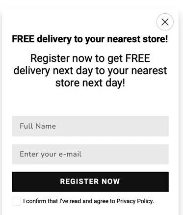 pop-up îndemn la acțiune
