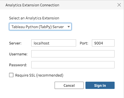 Tableau Prep Supermetrics API、分析拡張接続