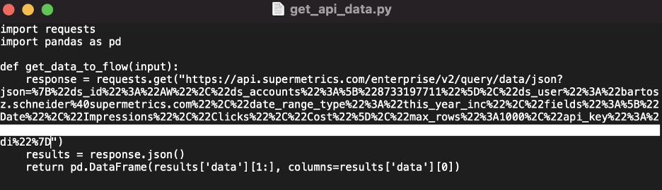 Tableau Prep Supermetrics API、get_api_data.py